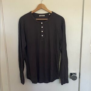 Buck Mason Dark Gray Long Sleeve Henley